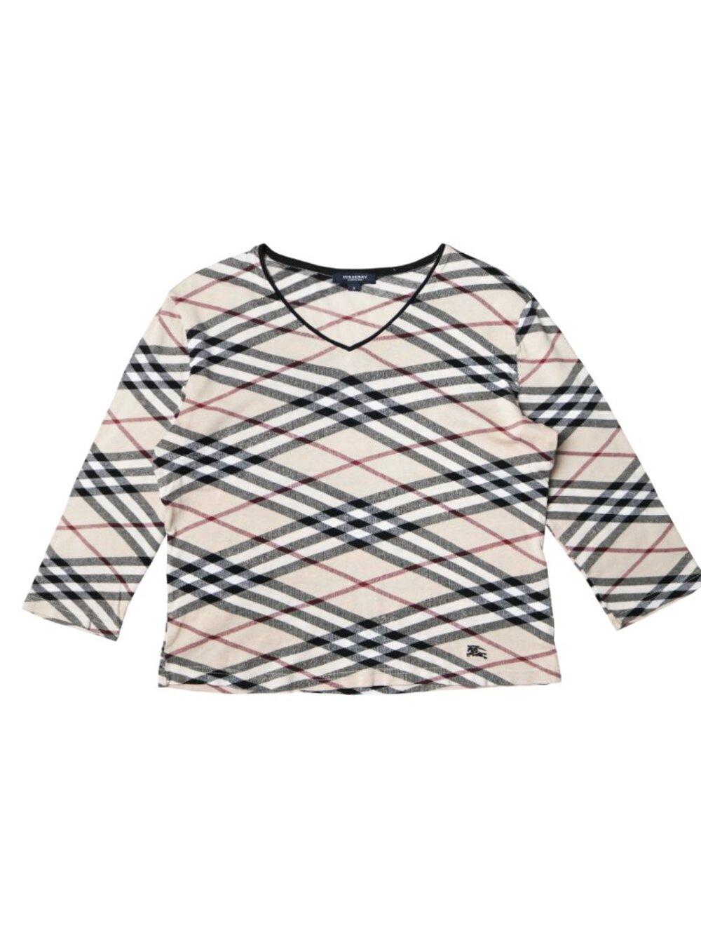 Burberry Nova check print 3/4 sleeve knit top